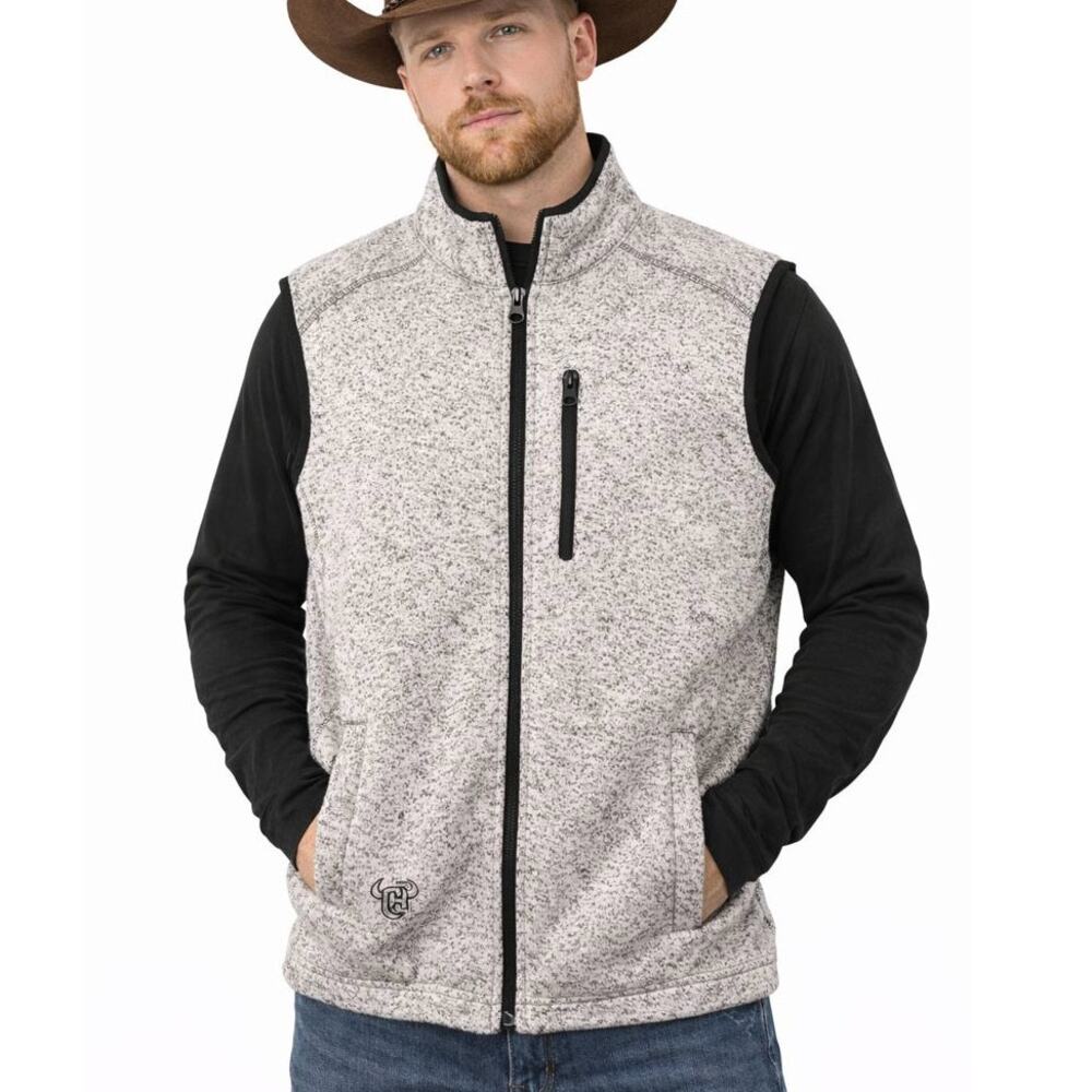 Cowboy Hardware Men’s Fleece Vest Heather Brown Western Workforce Layer Size M